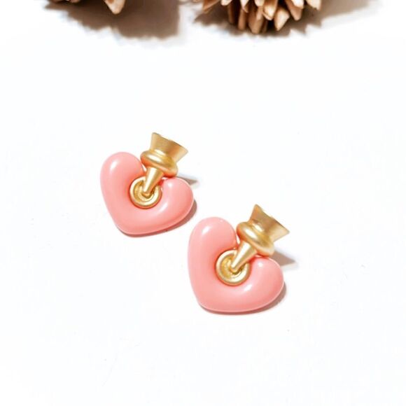 Heart stud earrings M171 - Picture 2 of 6